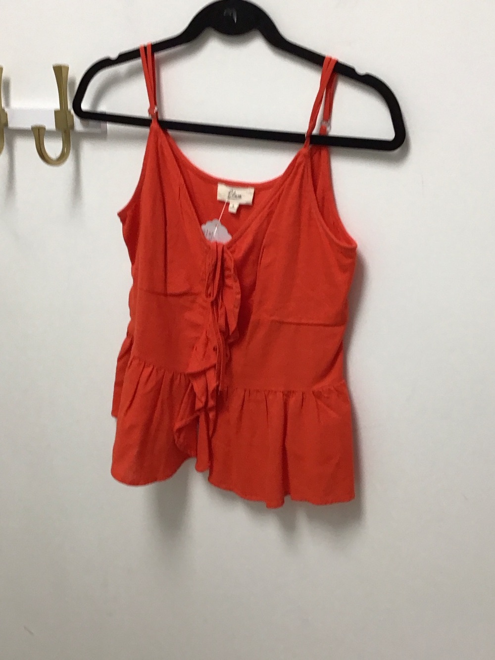 Elan Ruffle Front Tank Top - Orange